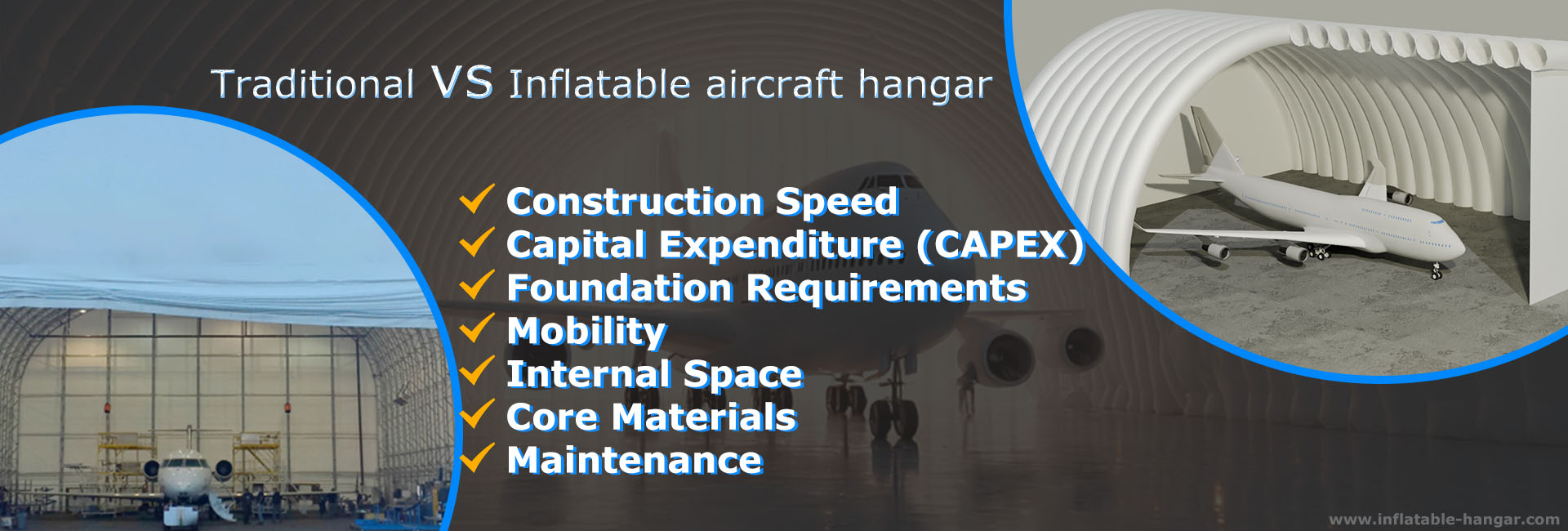 Traditional vs inflatable hangar