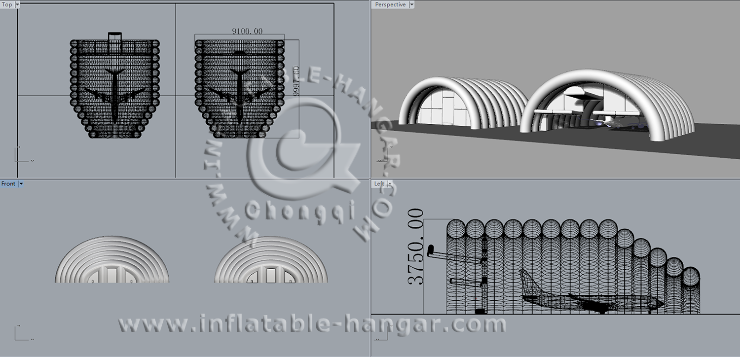 Head Inflatable Aircraft Hangar